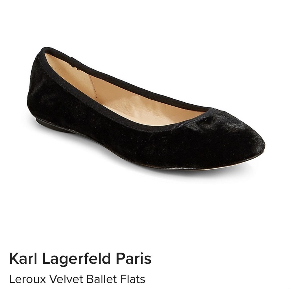 KARL LAGERFELD Paris Leroux Velvet Flats